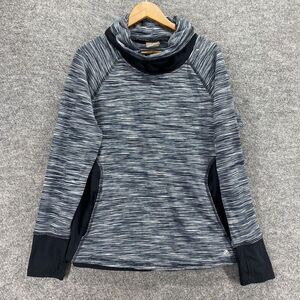 Energy Zone Sweater Pullover Women L Large Black Striped Turtleneck Knit Casual